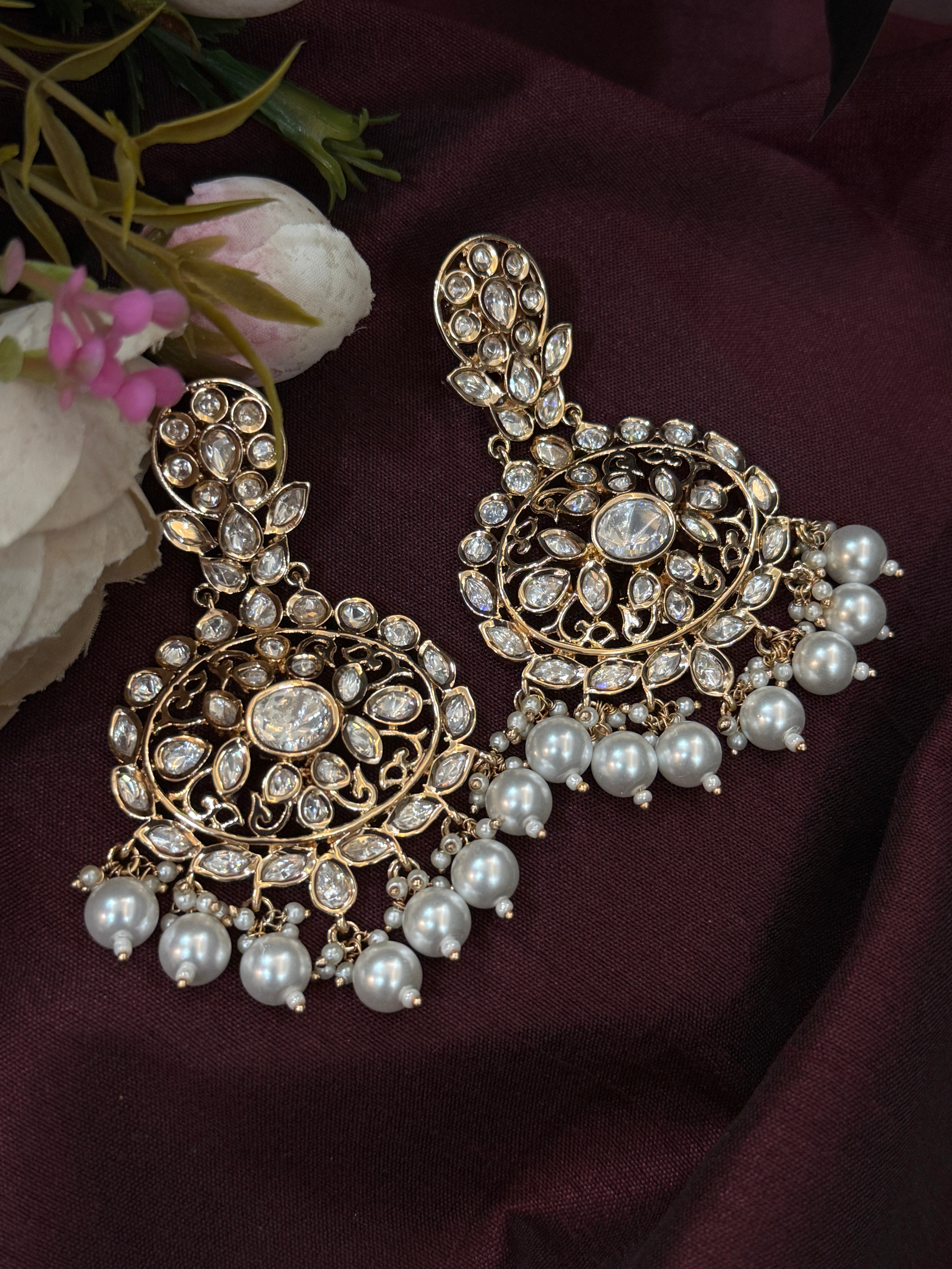 Exquisite Moissanite Chandbali Earrings